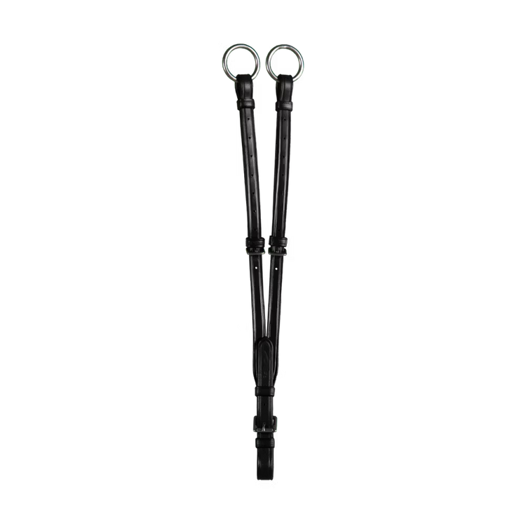 Black leather running martingale attachment