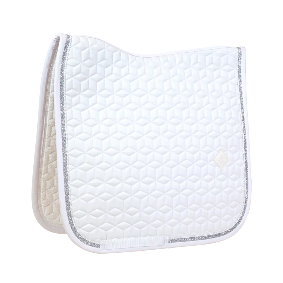 White dressage square with glitter