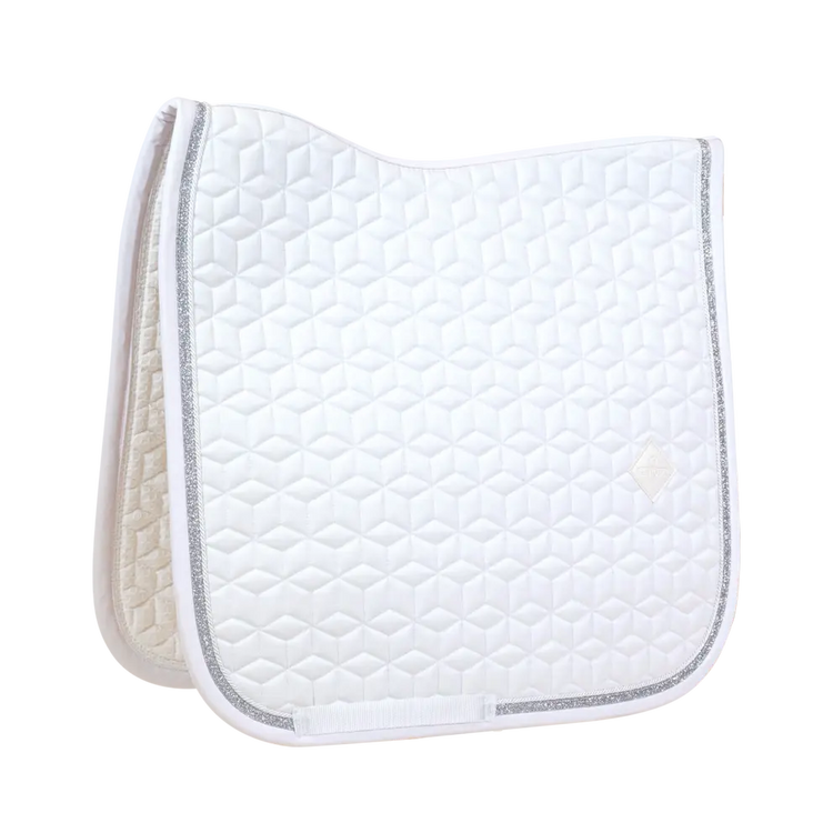 White dressage square with glitter