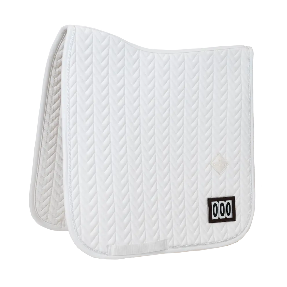 Kentucky Horsewear White Competition Saddle Pad with removable number patch