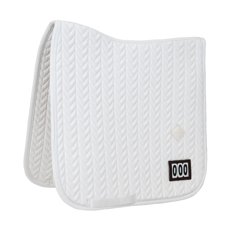 Kentucky Horsewear White Competition Saddle Pad with removable number patch