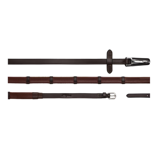 5/8 Rubber Reins with Leather Loops and Snap