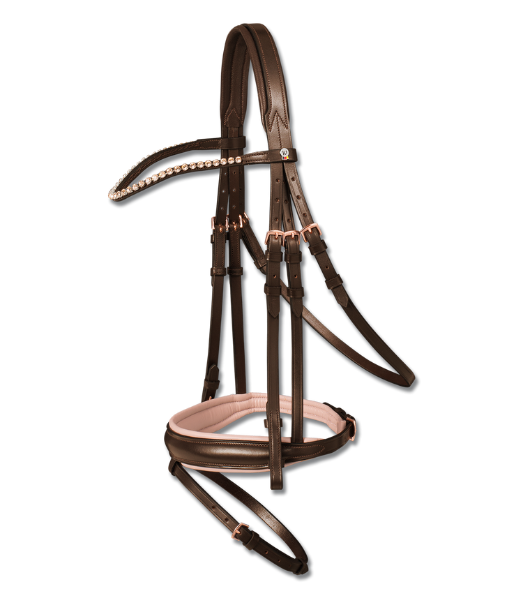 Bridle with softly lined headpiece and noseband
