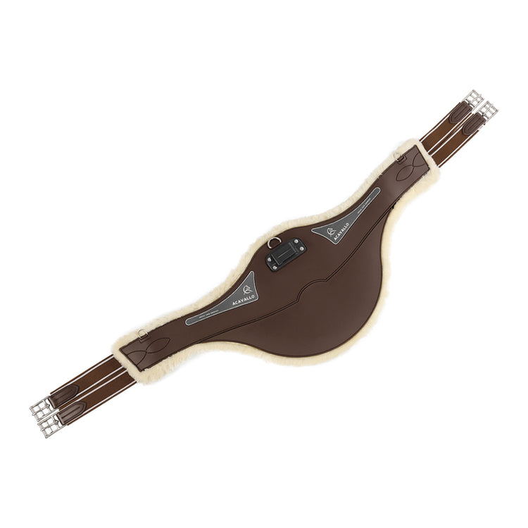 Brown sheepskin jumping girth