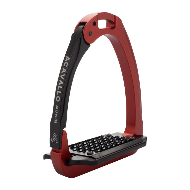 Red horse riding stirrups