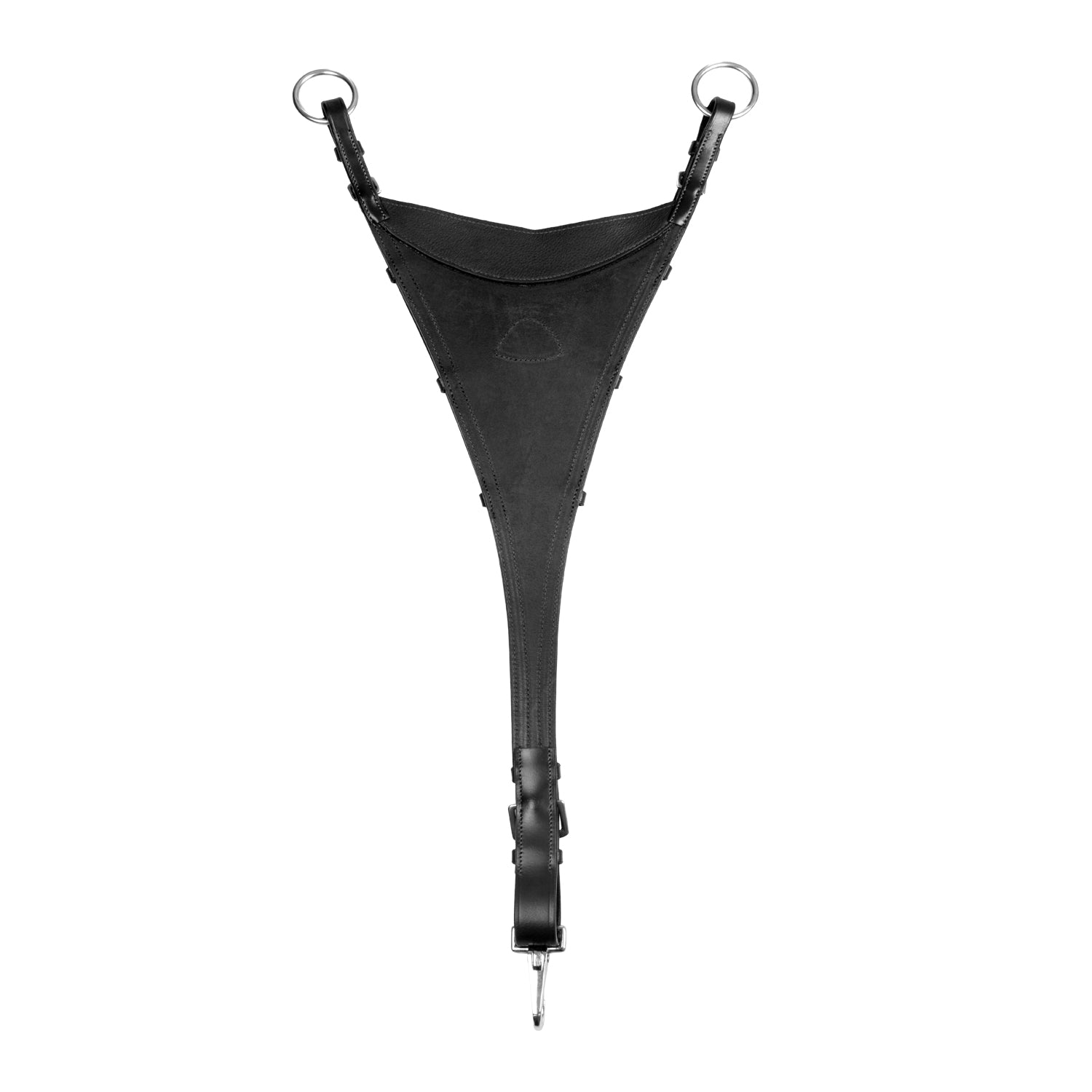 Adjustable leather bib martingale attachment for horses