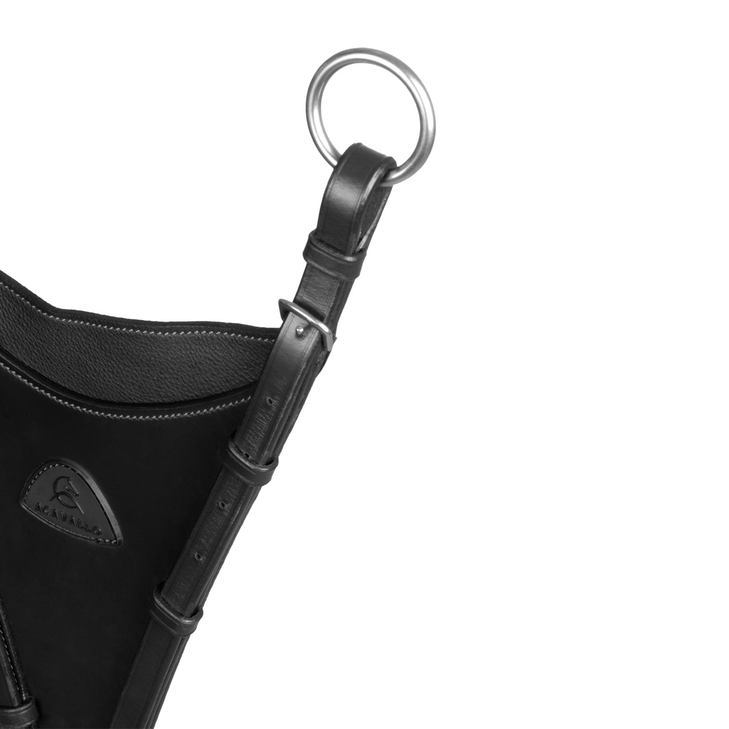 Acavallo soft calfskin martingale fork for precise rein control black