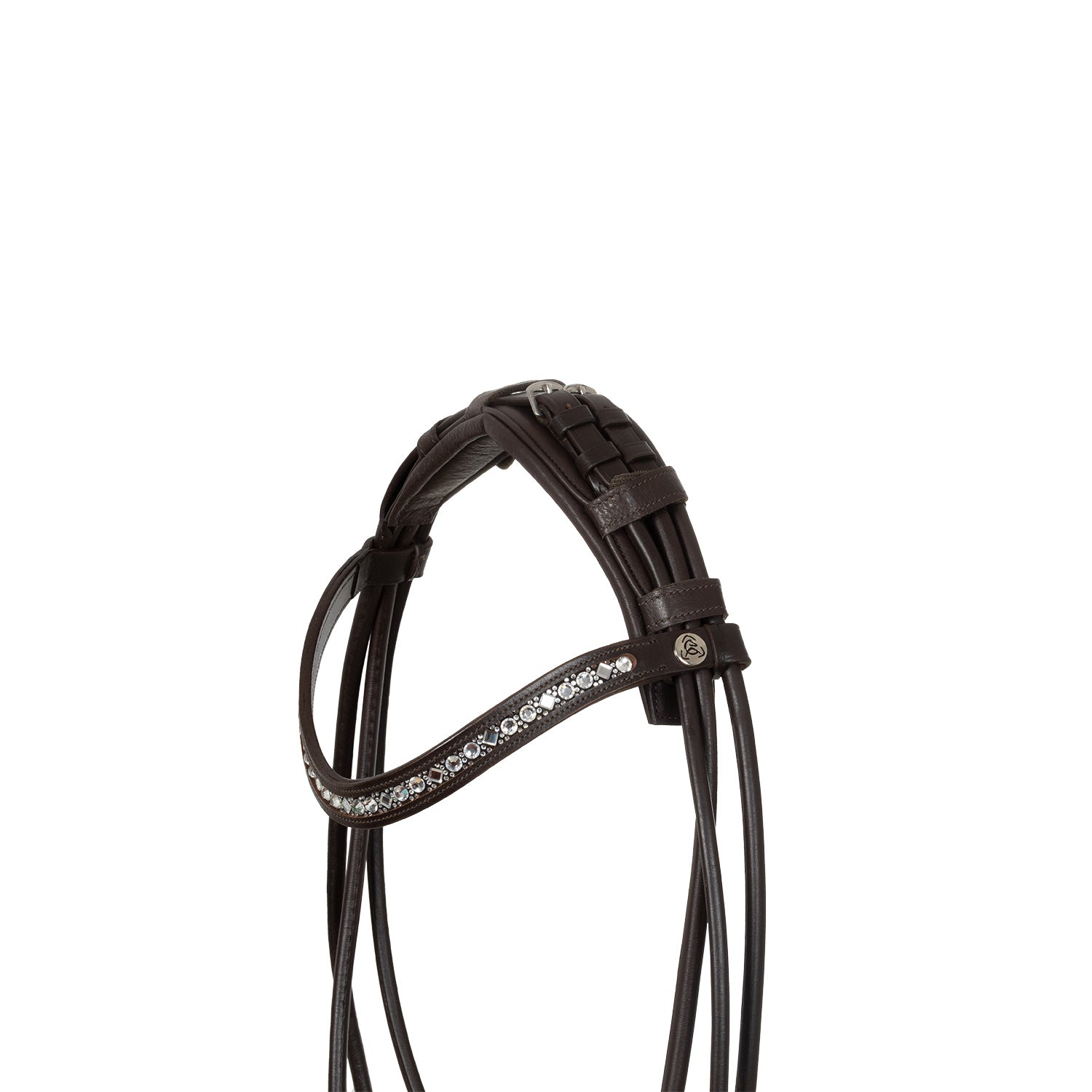 Bridle with poll adjustment and rolled leather