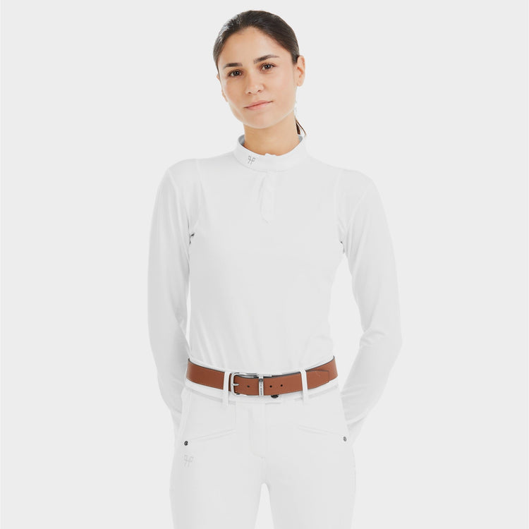 White long sleeve competition shirt women