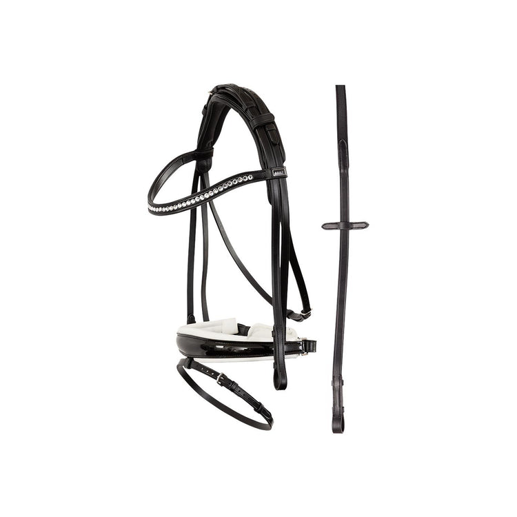 Anatomic dressage bridle with adjustment on poll