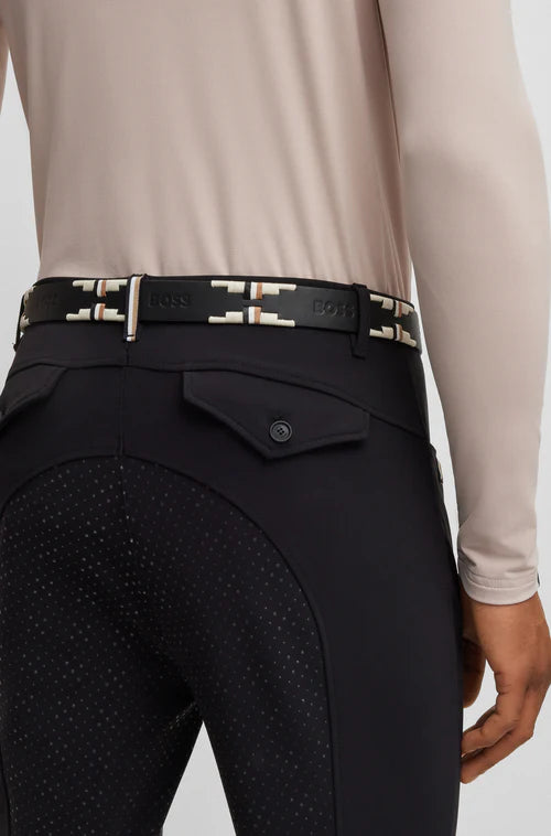 Equestrian belt for men black