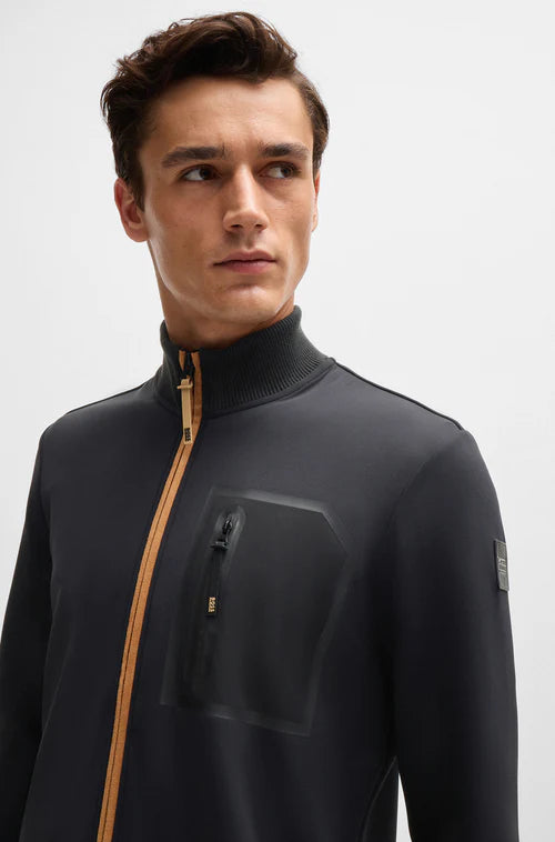Man wearing a BOSS equestrian Sammy jacket