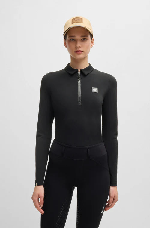 equestrian long sleeve training shirt with collar