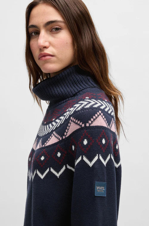 Close up of Anuk sweater from Boss