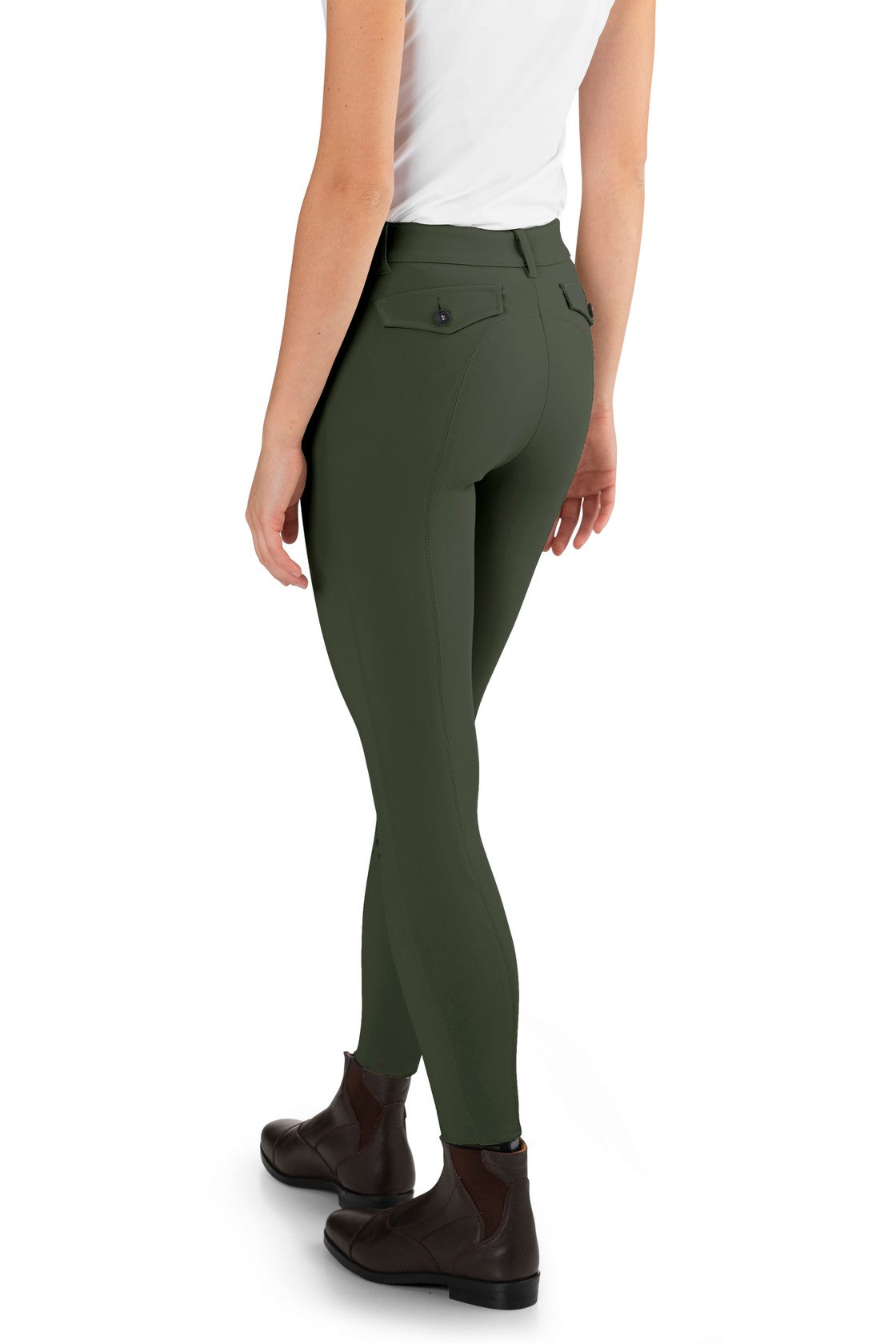 army green horseback riding breeches knee grip