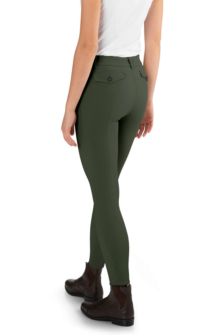 army green horseback riding breeches knee grip
