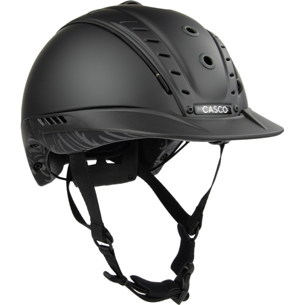 Comfortable horse riding helmet with airflow system floral black