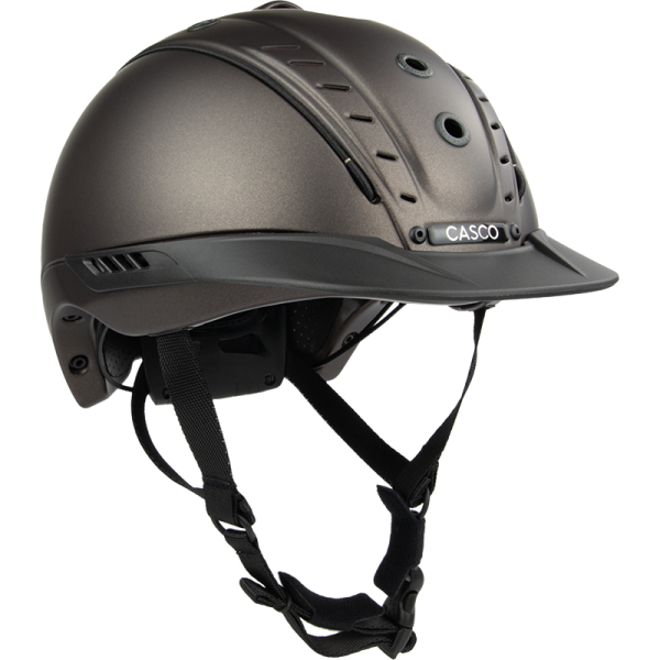 Sporty riding helmet for training and competition brown