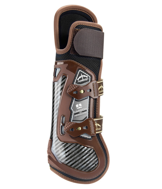 Brown tendon boots with knee protection