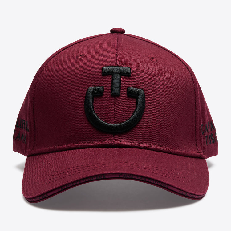 Cavalleria Toscana cap in burgundy with black CT logo