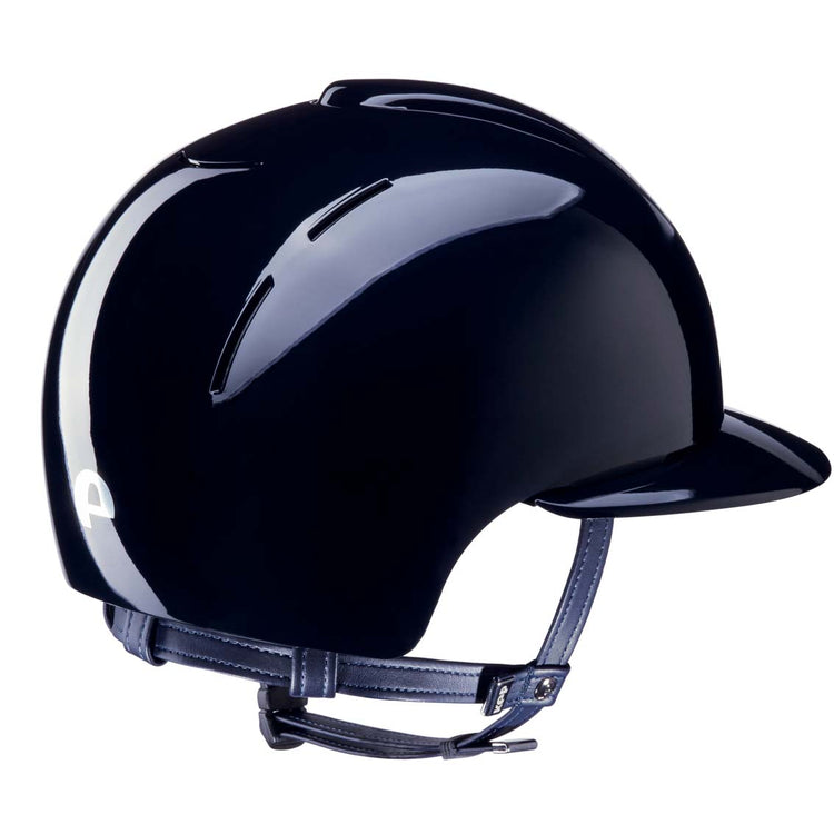 Shiny Blue helmet with wide visor for sun protection