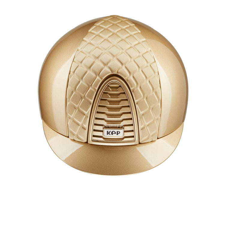 Gold riding helmet