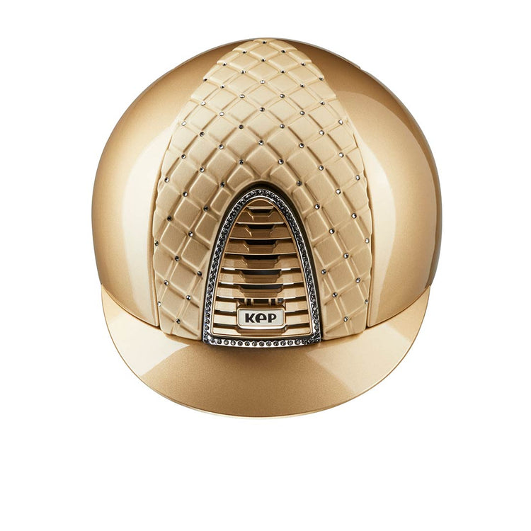 Horse riding helmet in gold