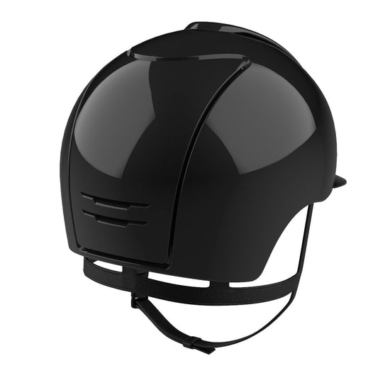 Shiny black equestrian helmet