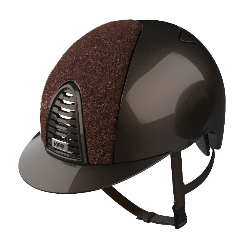 Riding Helmet Cromo Polish Brown with Glitter Insert