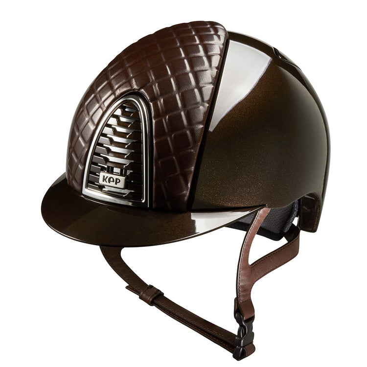 Shiny Brown horse riding helmet