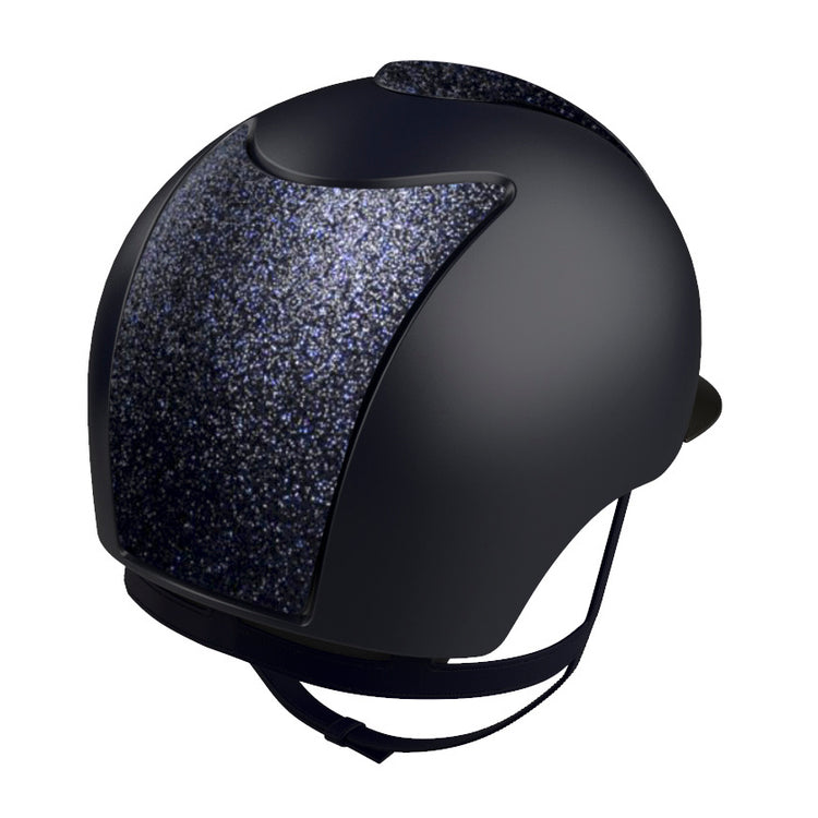 Equestrian helmet with lots of glitter in blue