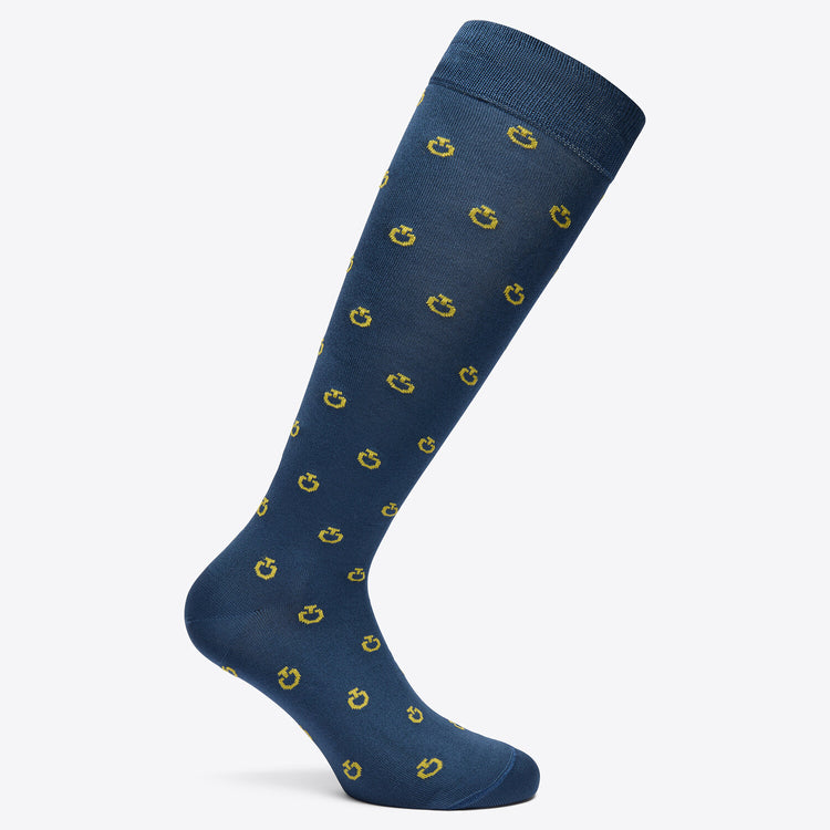 Cavalleria Toscana Riding Socks with Small CT logo in yellow