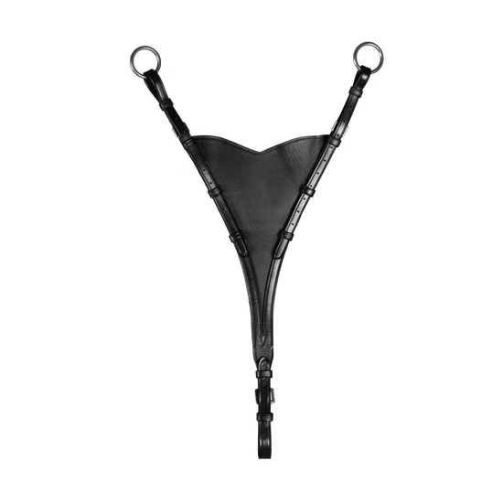 Black leather bib attachment for martingale