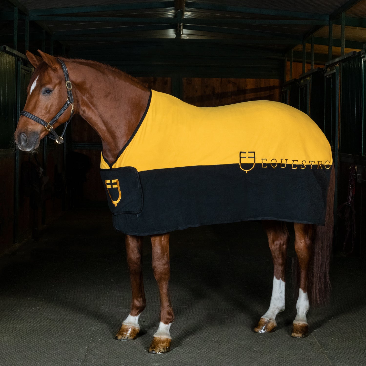 Equestro Yellow fleece rug