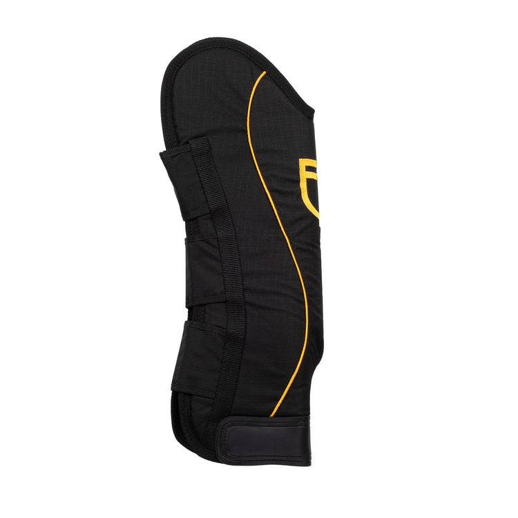 Black travel boots with extra protection for horses