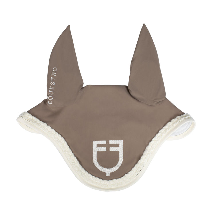 Breathable technical fly veil for horses walnut