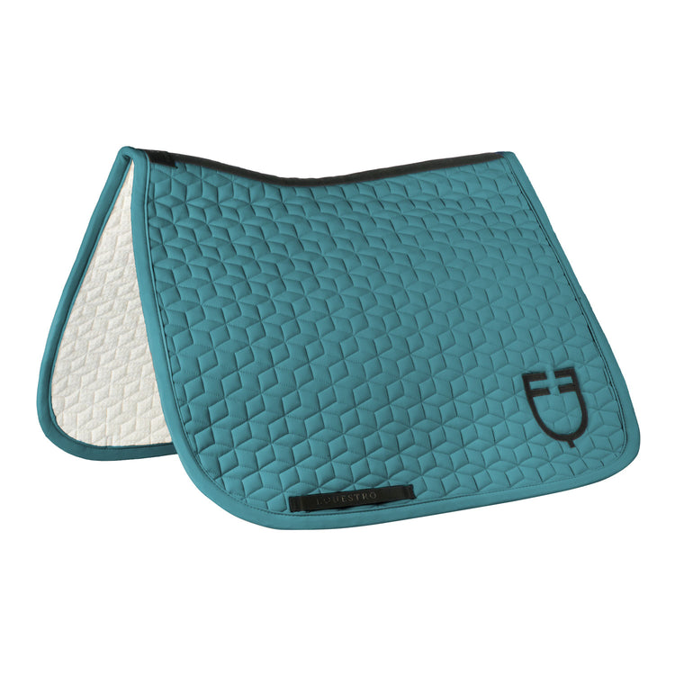 breathable technical dressage saddle pad for horses petrol