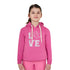Equestro fleece hoodie for girls with love horse print pink