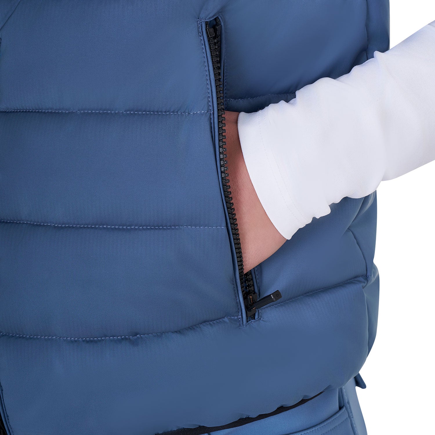 men’s nylon gilet with windproof zip and collar