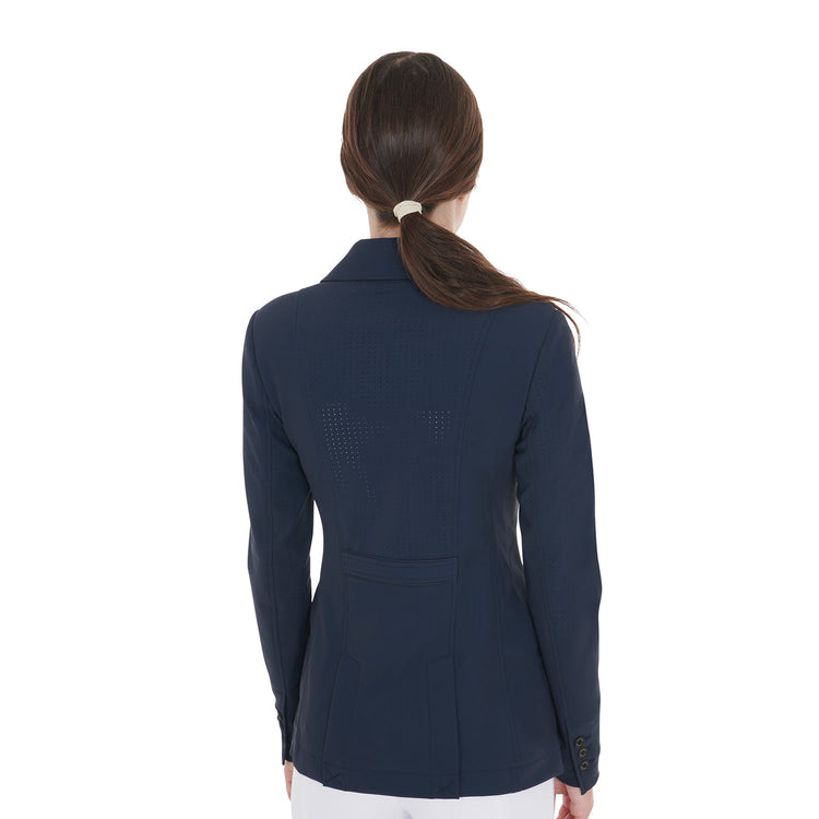 Ladies show jacket with perforated fabric