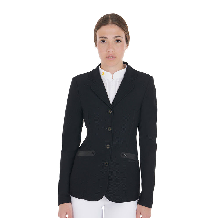 Perforated show jumping jacket for women