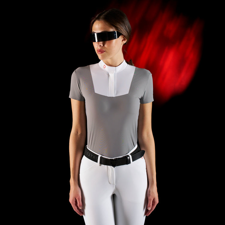 Kurzarm-Turniershirt für Damen grau