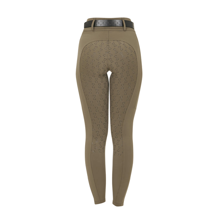 Horse riding legging with belt loops and silicone grip walnut