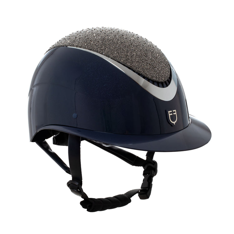 Shiny navy helmet with Swarovski