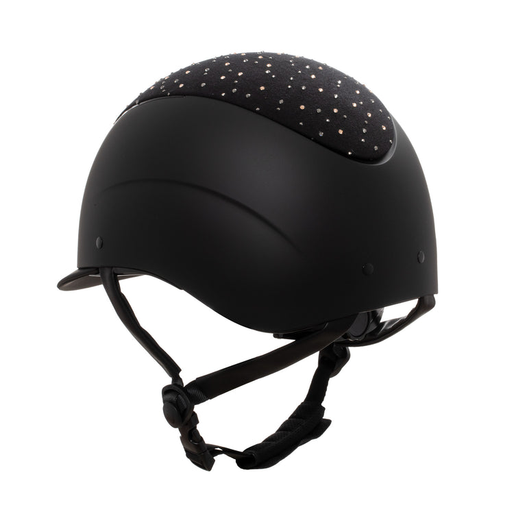 Luxury competition helmet with narrow visor black