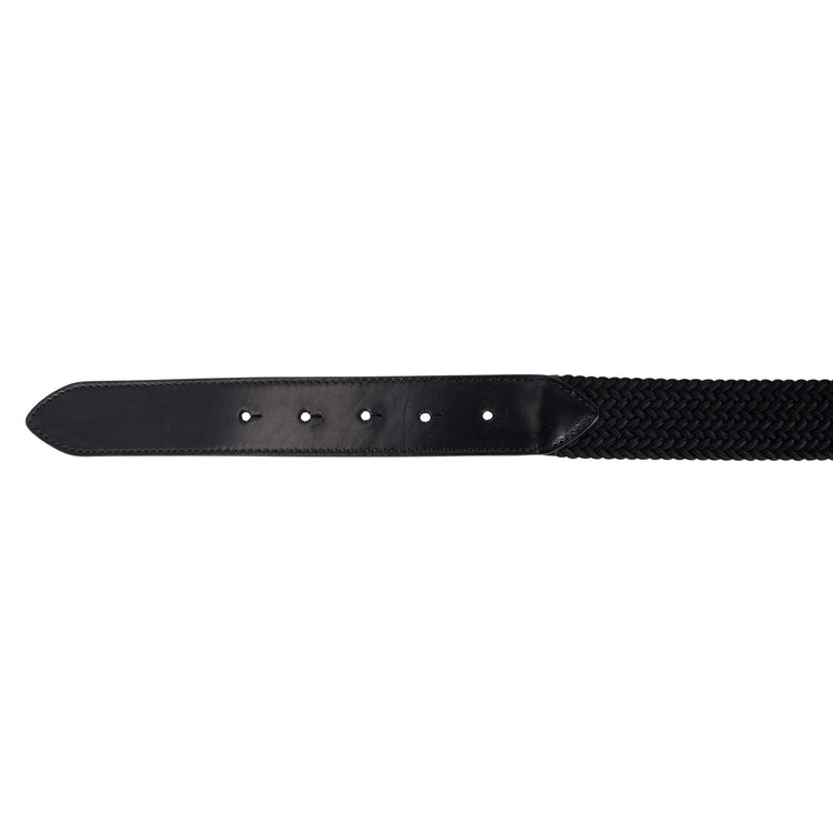 elastic leather belt with logo buckle for riders