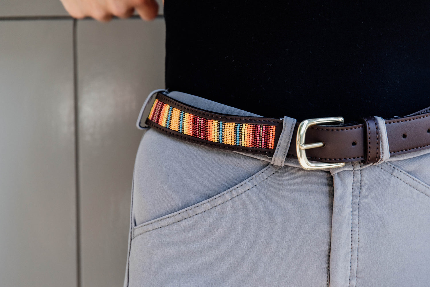 vegan leather equestrian belt