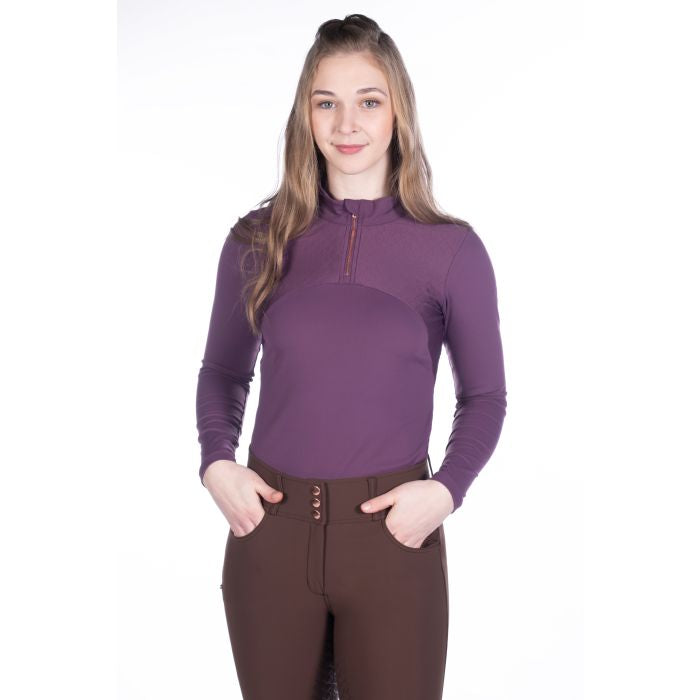 Technical shirt for horse riding in purple