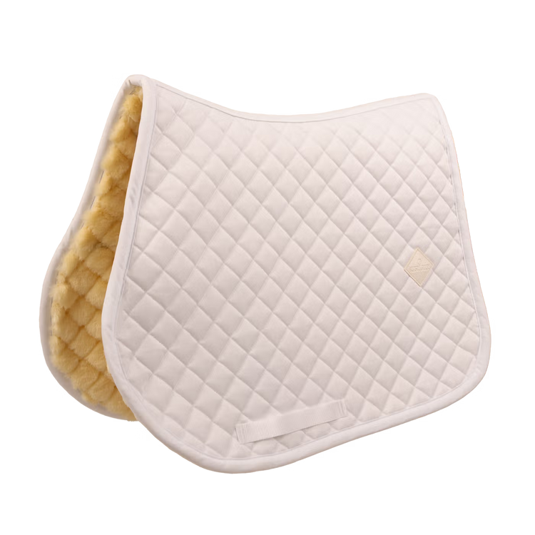 Kentucky Horsewear Skin Friendly Saddle Pad Sheepskin Diamond Show Jumping White