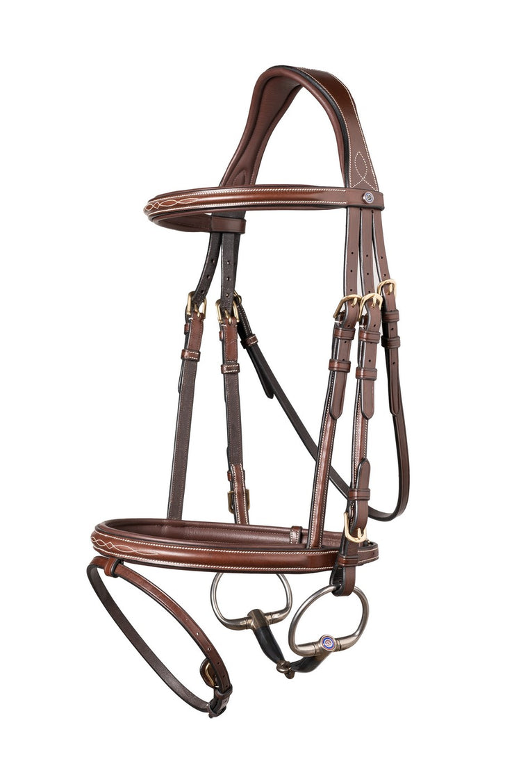 Fancy stitch bridle in brown